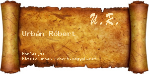 Urbán Róbert névjegykártya