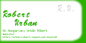 robert urban business card